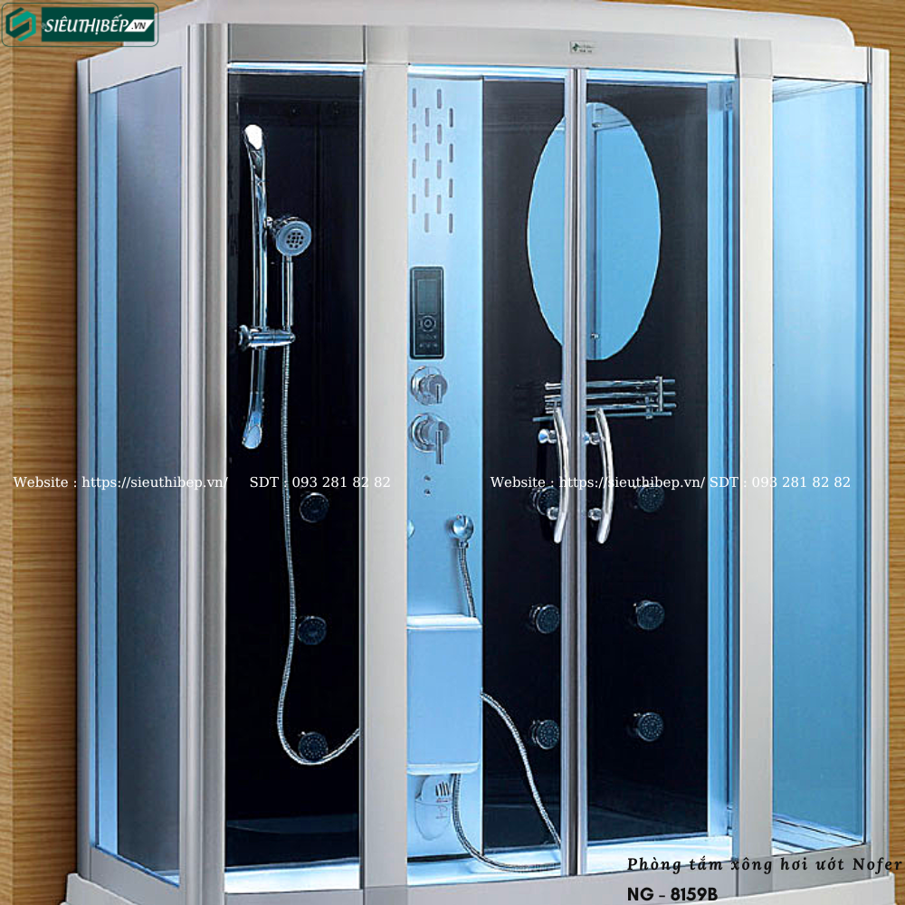 Phòng tắm xông hơi ướt Nofer NG - 8159B (Công nghệ Châu Âu)