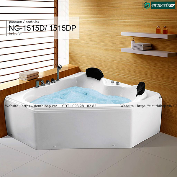Bồn tắm massage Nofer NG - 1515D / NG - 1515DP (Công nghệ Châu Âu)