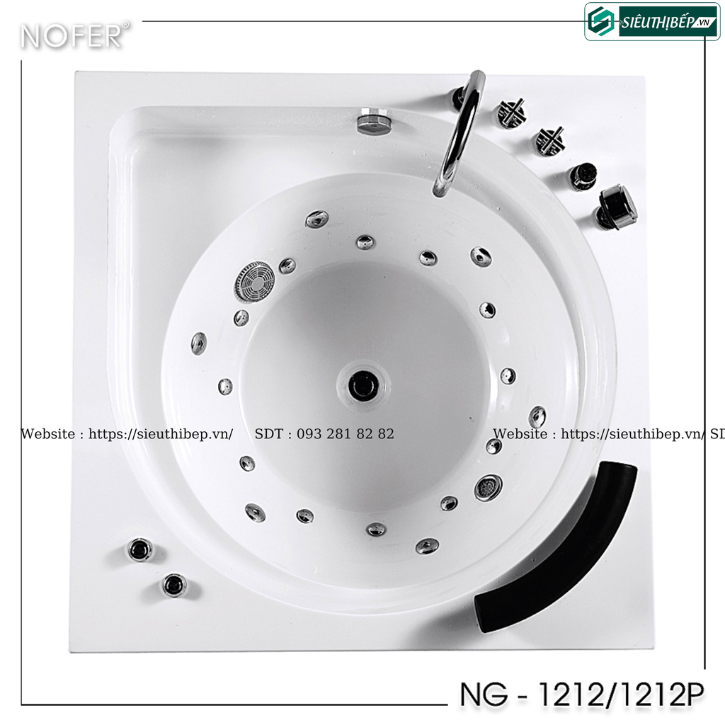 Bồn tắm massage Nofer NG - 1212 / NG - 1212P (Công nghệ Châu Âu)