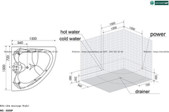 Bồn tắm massage Nofer NG - 5505P (Công nghệ Châu Âu)