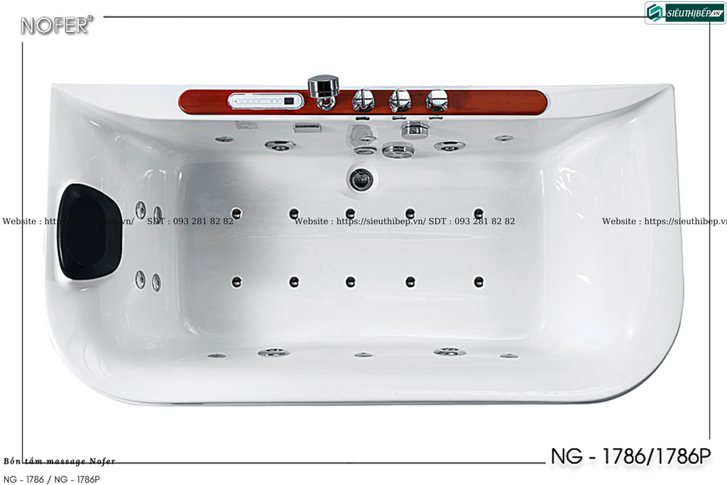 Bồn tắm massage Nofer NG - 1786 / NG - 1786P (Công nghệ Châu Âu)