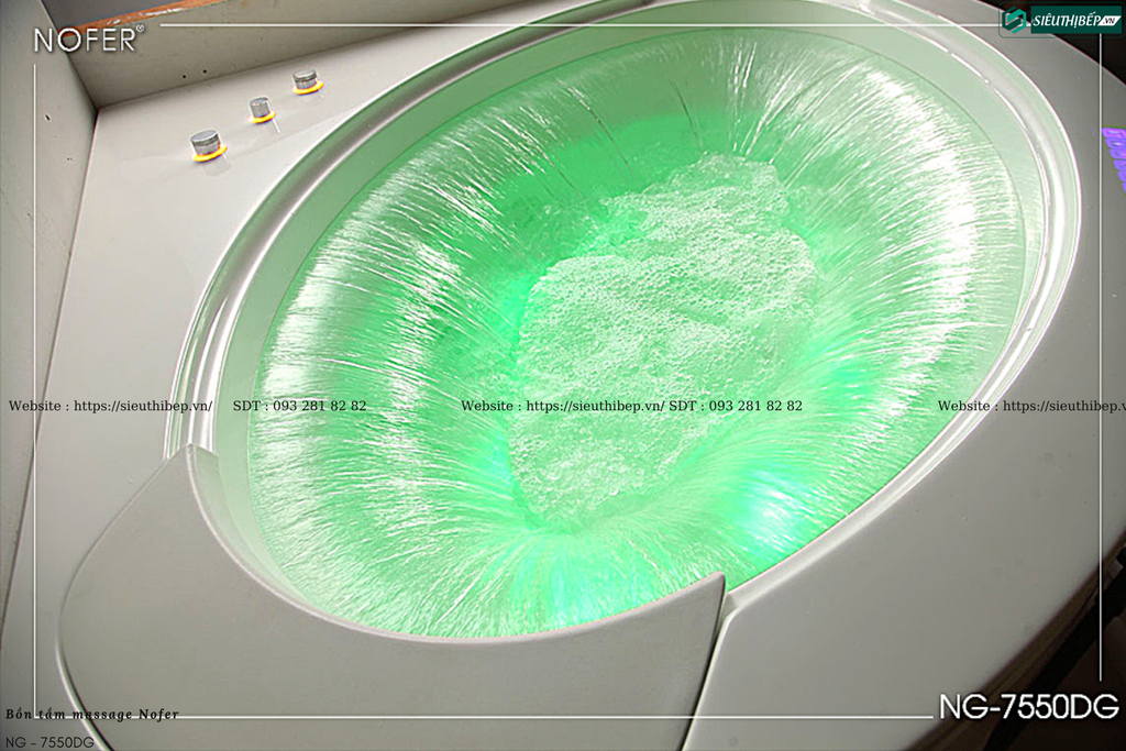 Bồn tắm massage Nofer NG - 7550DG (Công nghệ Châu Âu)