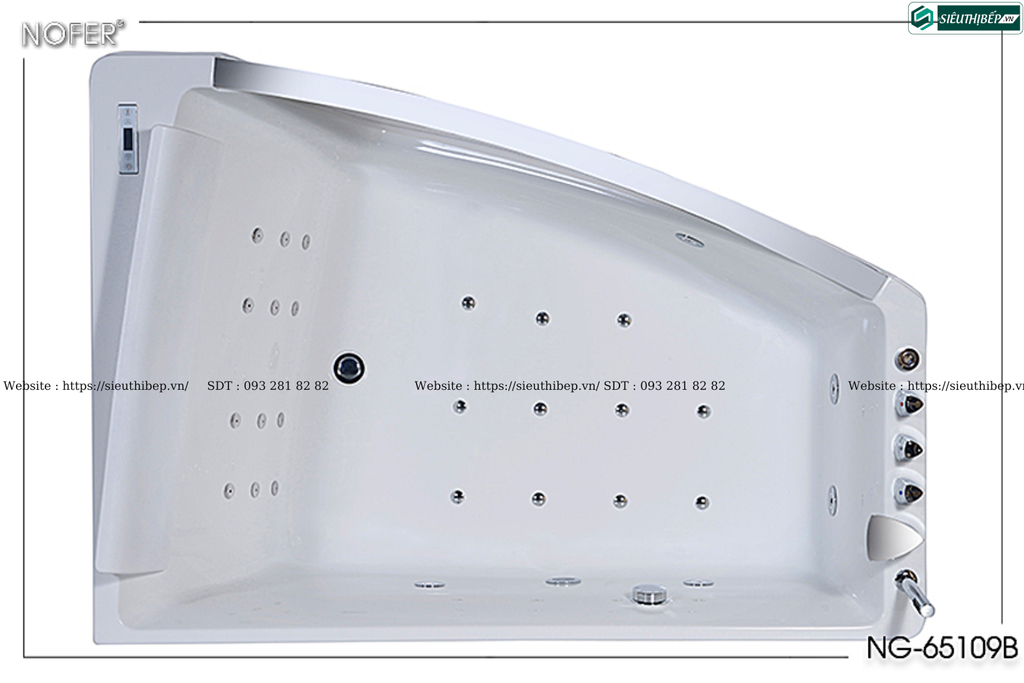 Bồn tắm massage Nofer NG - 65109B (Công nghệ Châu Âu)