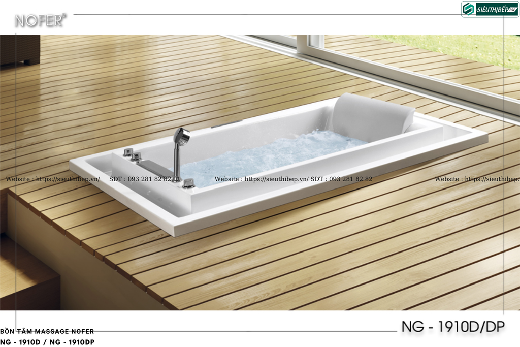 Bồn tắm massage Nofer NG - 1910D / NG - 1910DP (Công nghệ Châu Âu)