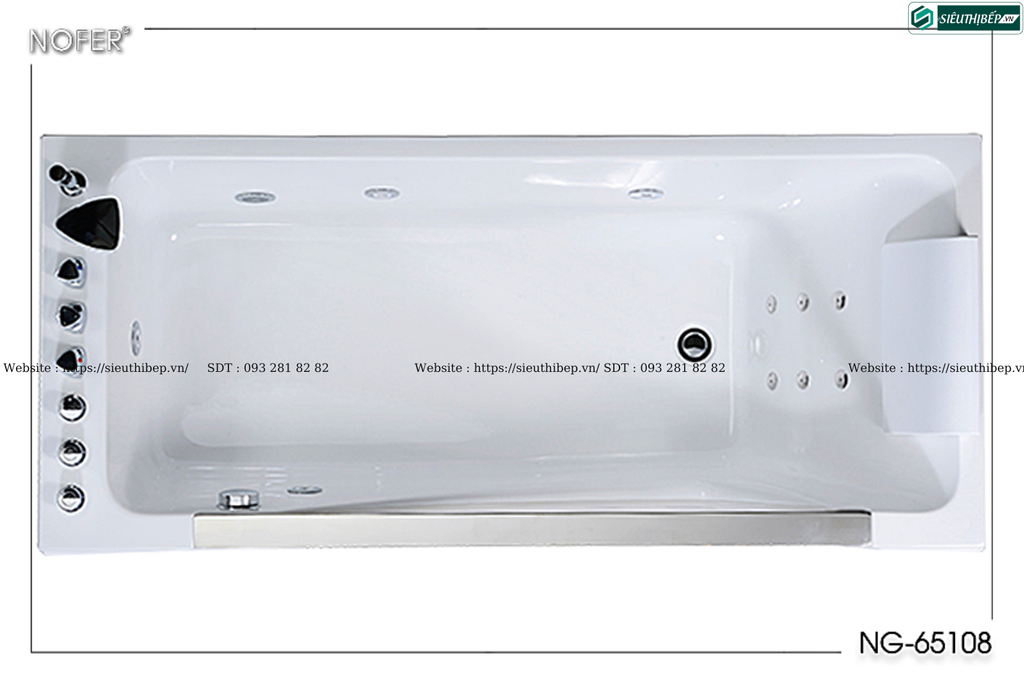 Bồn tắm massage Nofer NG - 65108AL / NG - 65108BL (Công nghệ Châu Âu)