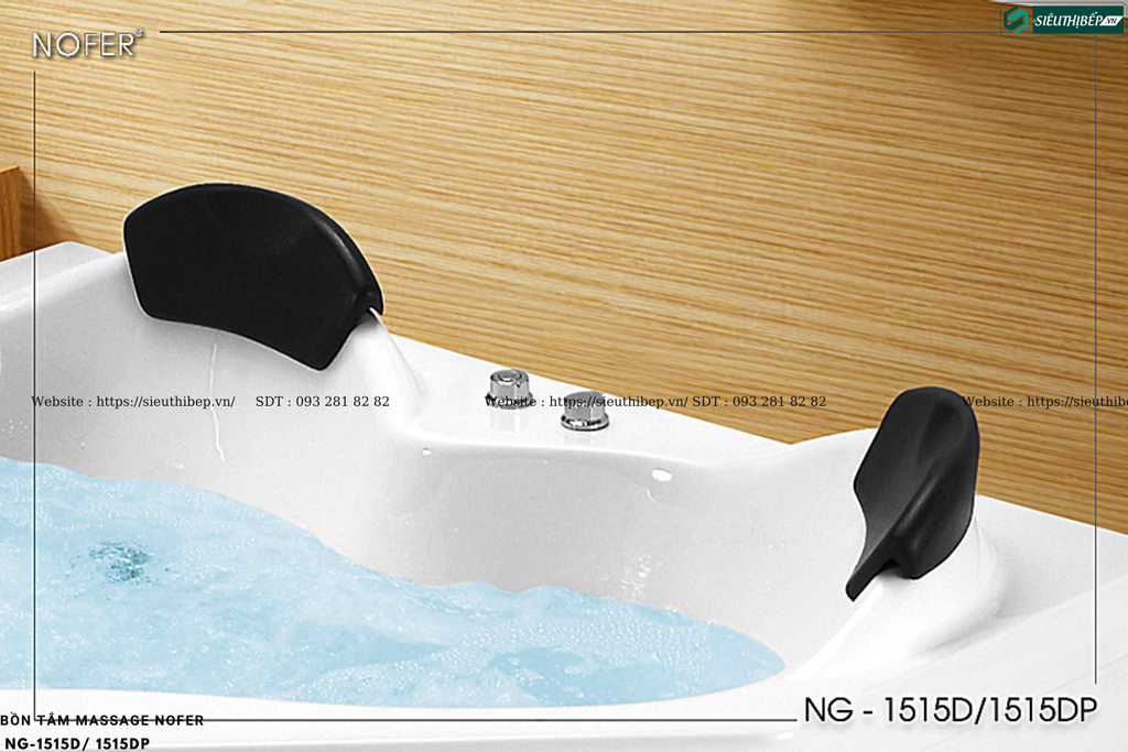 Bồn tắm massage Nofer NG - 1515D / NG - 1515DP (Công nghệ Châu Âu)