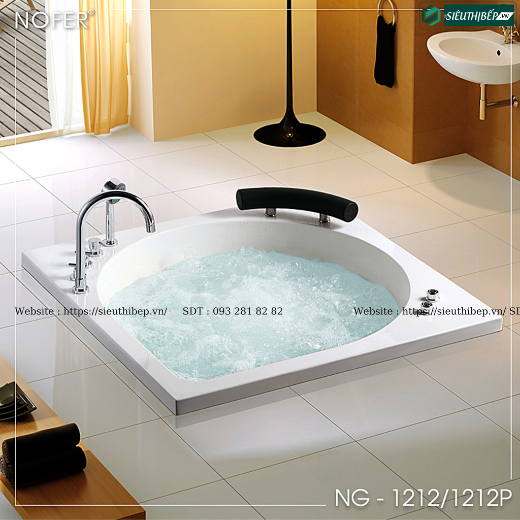 Bồn tắm massage Nofer NG - 1212 / NG - 1212P (Công nghệ Châu Âu)