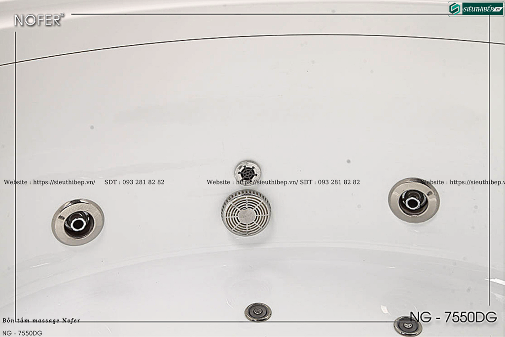 Bồn tắm massage Nofer NG - 7550DG (Công nghệ Châu Âu)