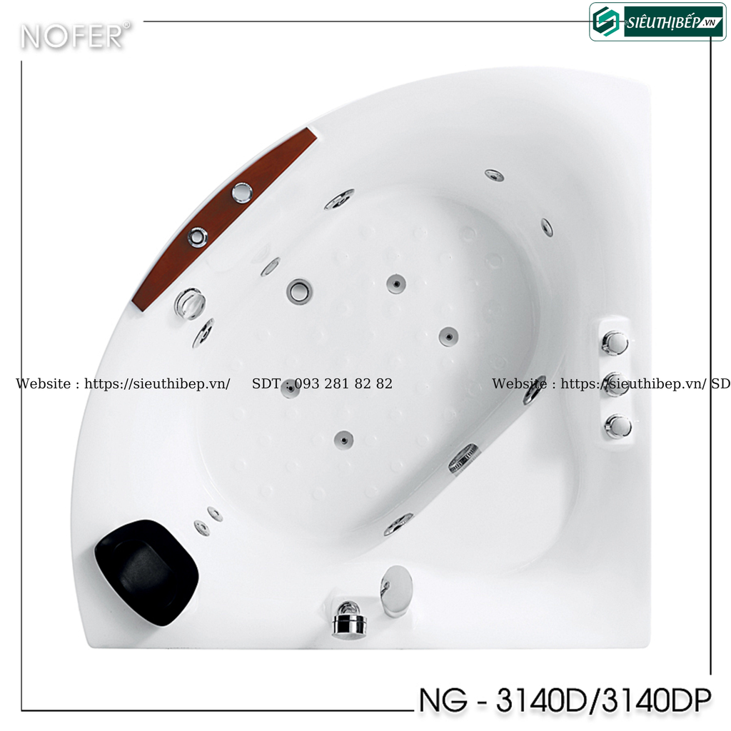 Bồn tắm massage Nofer NG - 3140D / NG - 3140DP (Công nghệ Châu Âu)