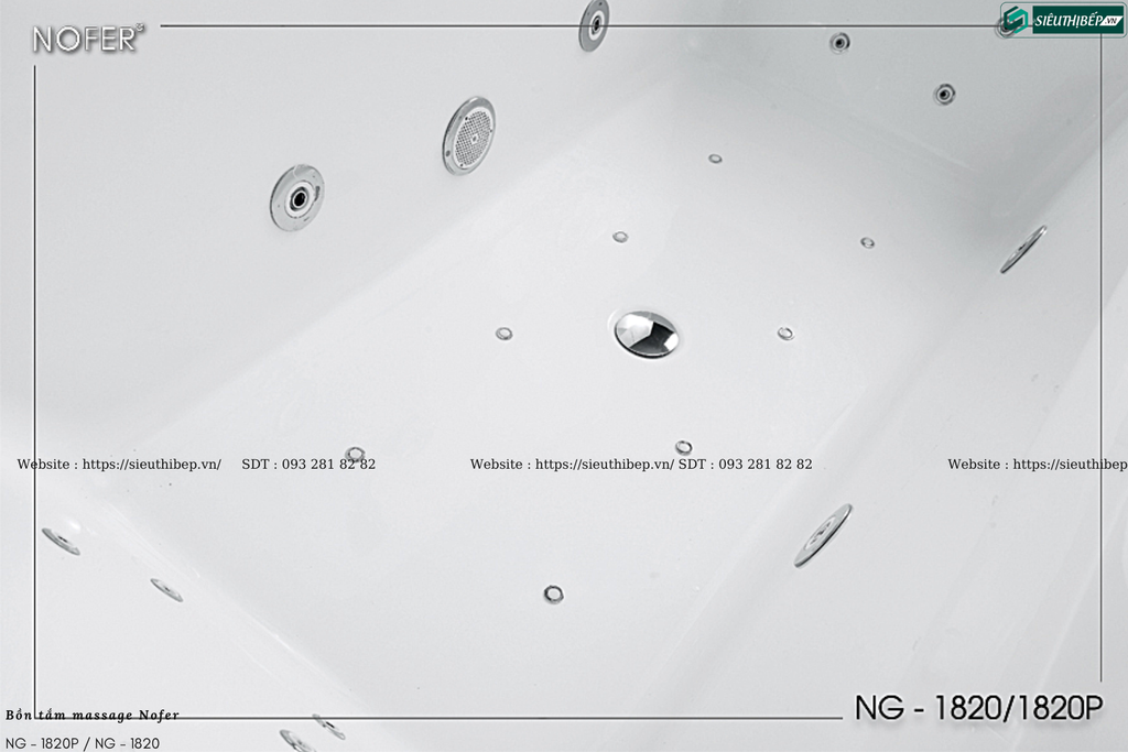 Bồn tắm massage Nofer NG - 1820P / NG - 1820 (Công nghệ Châu Âu)