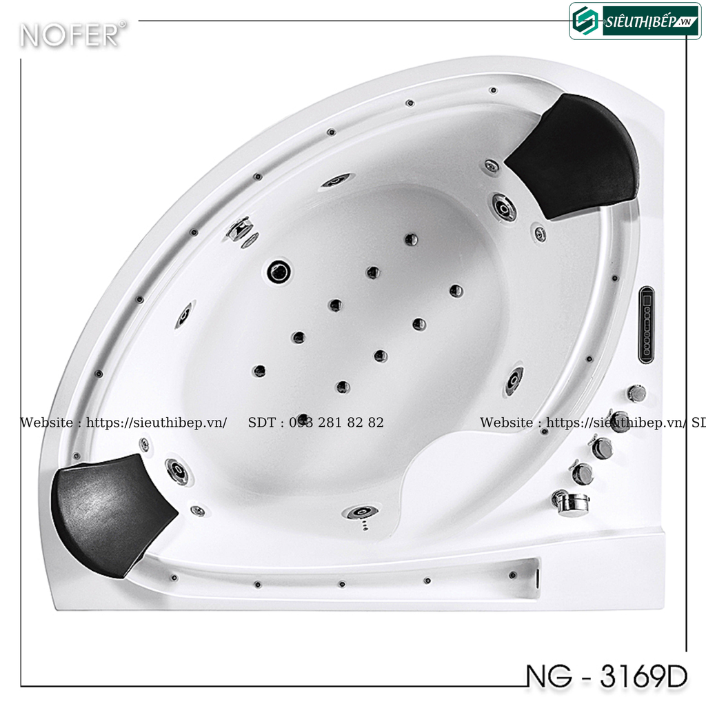 Bồn tắm massage Nofer NG - 3169D / NG - 3169DP (Công nghệ Châu Âu)