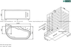 Bồn tắm massage Nofer NG - 1476D / NG - 1476DP (Công nghệ Châu Âu)