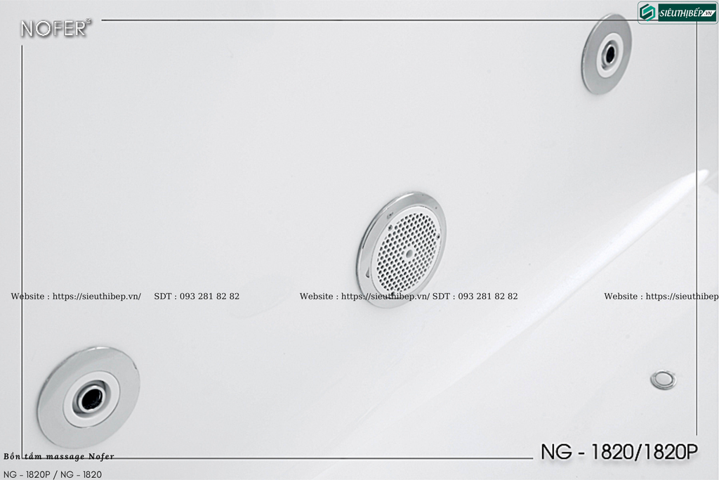 Bồn tắm massage Nofer NG - 1820P / NG - 1820 (Công nghệ Châu Âu)