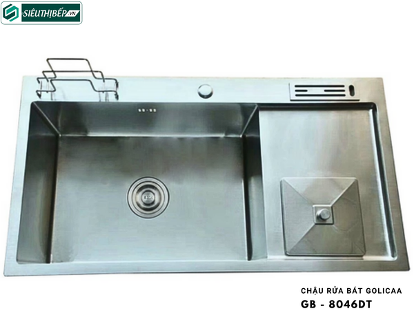 Chậu rửa bát Golicaa GB - 8046DT (Inox 304 - 1 Hộc 1 Bàn Chờ)