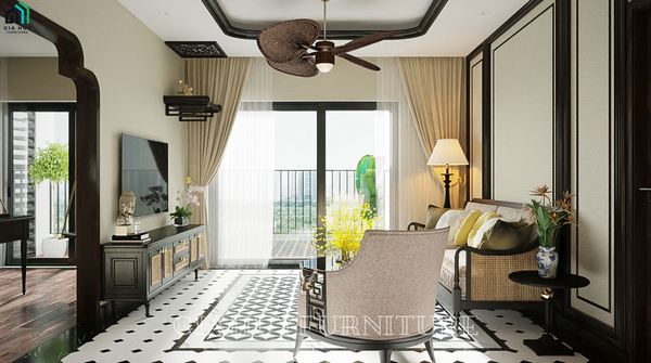 Thiết kế nội thất chung cư GOLDMARK CITY - Phong cách Indochine (Đông Dương)