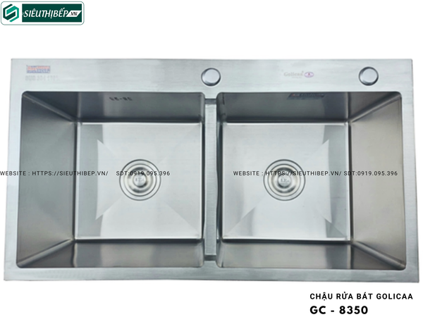 Chậu rửa bát Golicaa GC - 8350 (Inox 304 - 2 Hộc Đều)