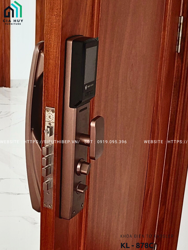 Khóa điện tử Kassler KL - 878C mở khóa bằng APP - Titan siêu bền