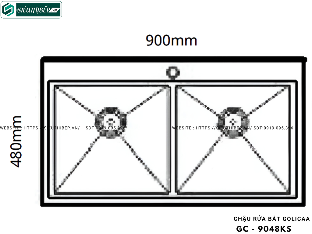Chậu rửa bát Golicaa GC - 9048KS / GC - 10050KS (Inox 304 - 2 Hộc đều)