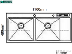 Chậu rửa bát Golicaa GD - 11048DT (Inox 304 - 2 Hộc Đều, 1 Bàn Chờ)