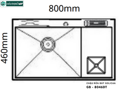 Chậu rửa bát Golicaa GB - 8046DT (Inox 304 - 1 Hộc 1 Bàn Chờ)