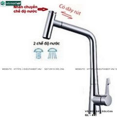 Vòi rửa bát Golicaa GL - 441 / GL - 441B (Mạ chrome - Vòi dây rút)