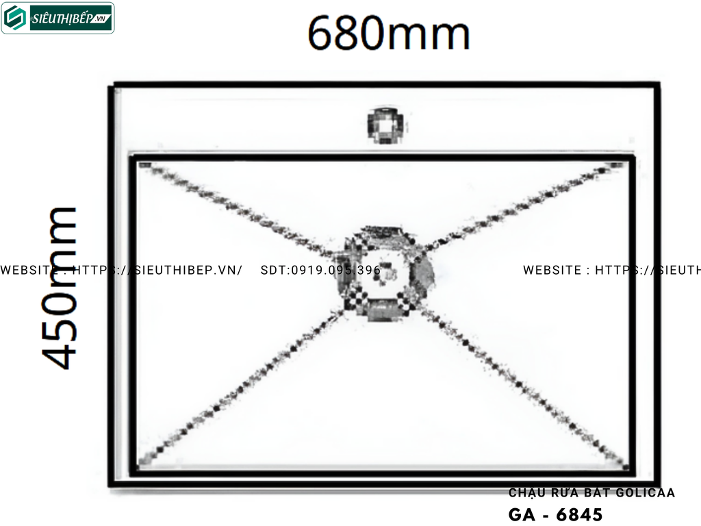 Chậu rửa bát Golicaa GA - 6845 (Inox 304 - 1 Hộc)