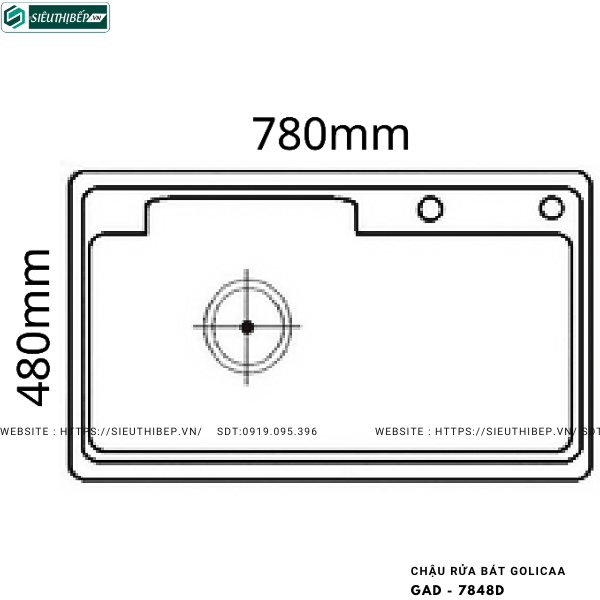 Chậu rửa bát Golicaa GAD - 7848D (Chậu đá - 1 Hộc)