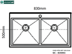 Chậu rửa bát Golicaa GC - 8350KS (Inox 304 - 2 Hộc Đều)