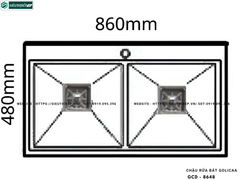 Chậu rửa bát Golicaa GCD - 8648 (Chậu đá - 2 Hộc Lệch)