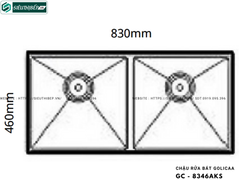 Chậu rửa bát Golicaa GC - 8346AKS (Inox 304 - 2 Hộc Đều)