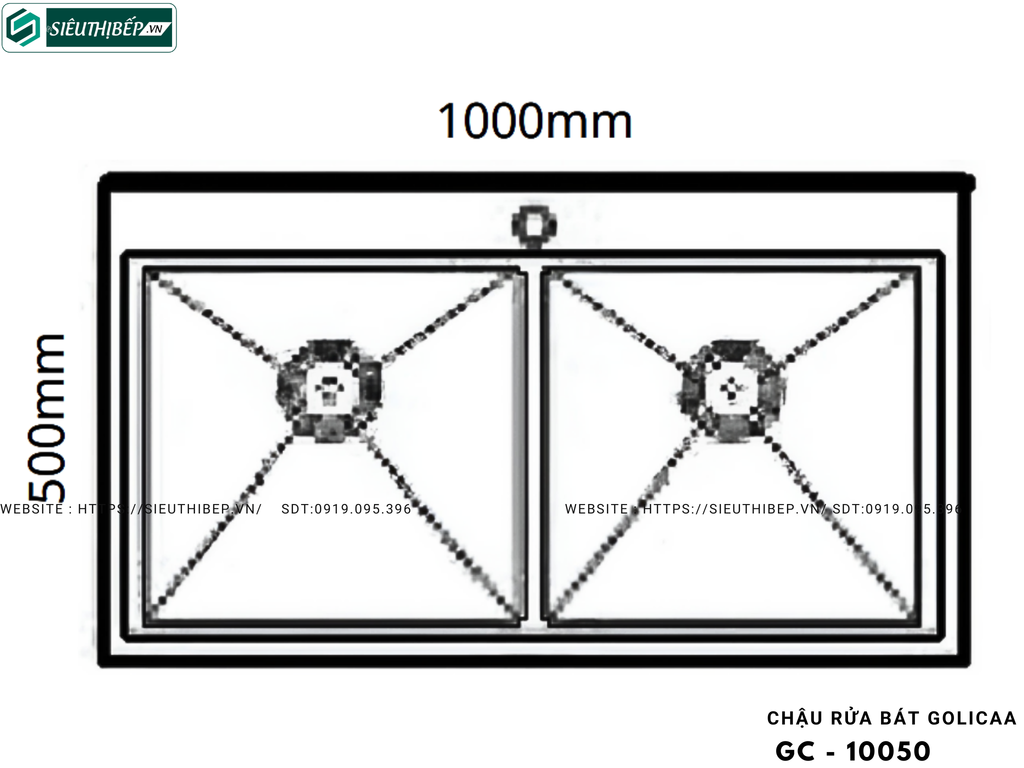 Chậu rửa bát Golicaa GC - 10050 (Inox 304 - 2 Hộc Đều)