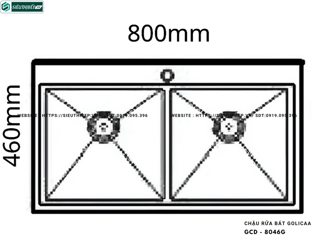 Chậu rửa bát Golicaa GCD - 8046G (Chậu đá - 2 Hộc)