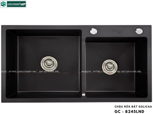 Chậu rửa bát Golicaa GC - 8245L / GC - 8245LND (Inox 304 - 2 Hộc Lệch)