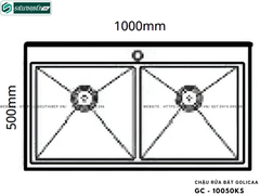 Chậu rửa bát Golicaa GC - 9048KS / GC - 10050KS (Inox 304 - 2 Hộc đều)