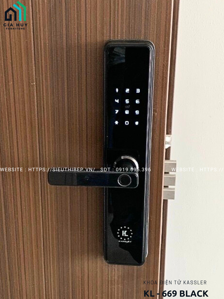 Khóa điện tử Kassler KL - 669 COPPER / KL - 669 BLACK mở khóa bằng APP điện thoại thông minh