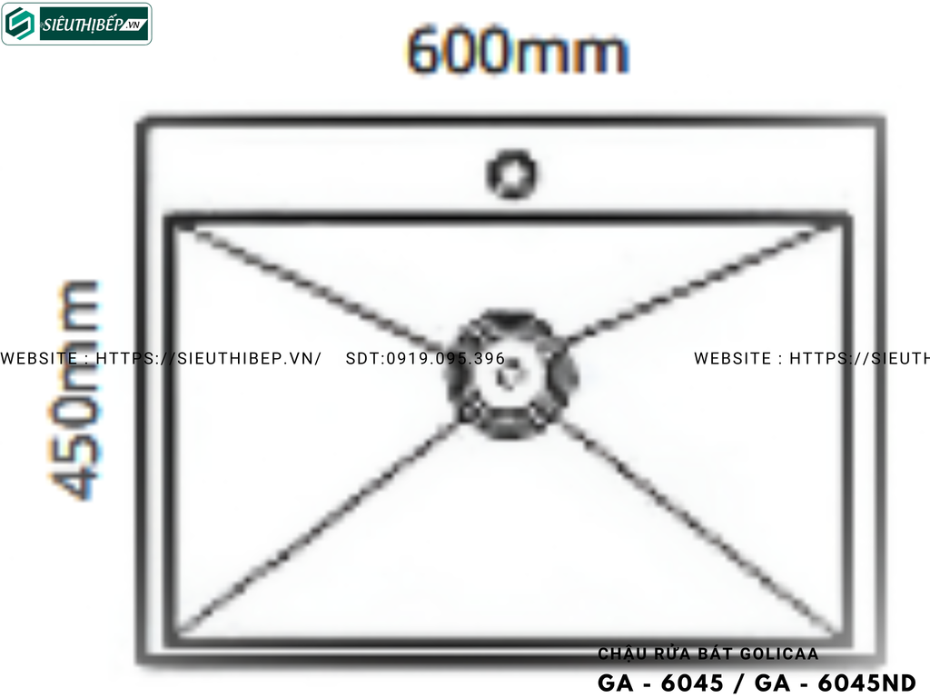 Chậu rửa bát Golicaa GA - 5045 / GA - 6045 / GA - 6045ND (Inox 304 - 1 hộc)