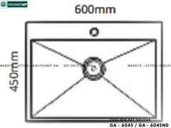 Chậu rửa bát Golicaa GA - 5045 / GA - 6045 / GA - 6045ND (Inox 304 - 1 hộc)