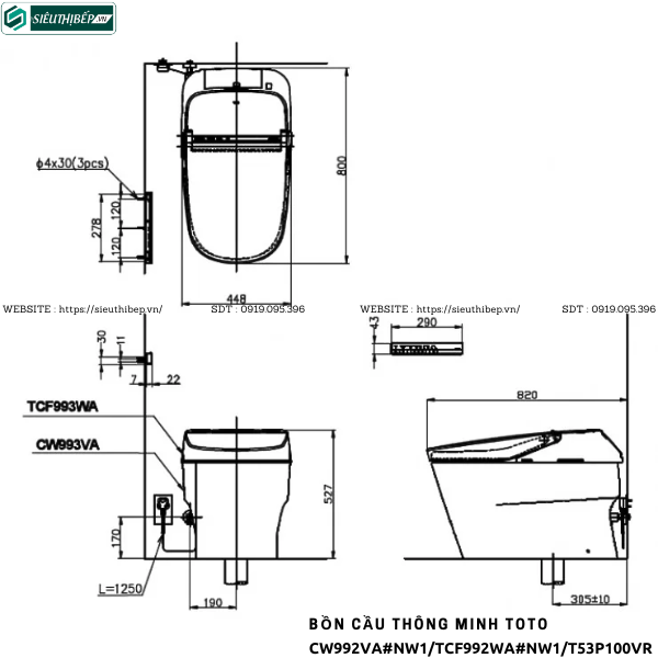 Bồn cầu thông minh TOTO CW992VA#NW1/TCF992WA#NW1/T53P100VR - NEOREST XH I (220V)