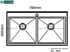 Chậu rửa bát Golicaa GC - 7843 (Inox 304 - 2 Hộc đều)