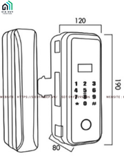 Khóa điện tử Kassler KL - 569 (Dùng cho cửa kính- Remote)