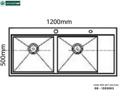 Chậu rửa bát Golicaa GD - 12050KS (Inox 304 - 2 Hộc Đều, 1 Bàn Chờ)