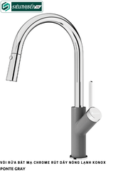 Vòi rửa bát Konox Ponte Nickel / Ponte Black / Ponte Grey / Ponte Chrome (Rút dây nóng lạnh)