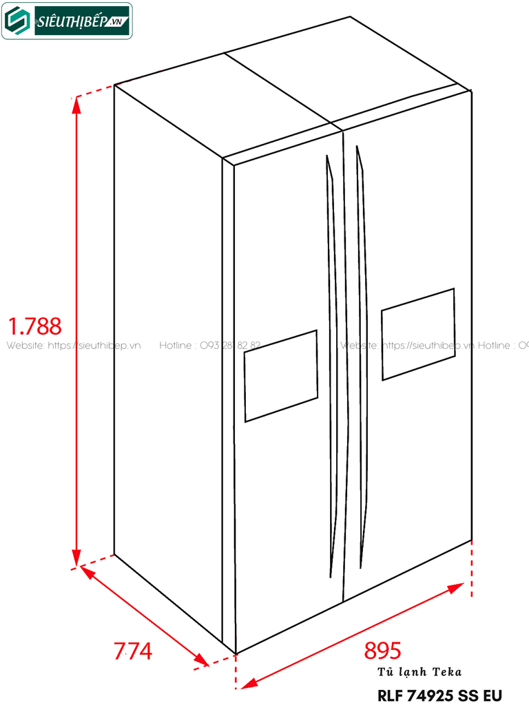 Tủ lạnh Teka RLF 74925 SS EU (Side by side đứng độc lập)