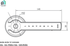 Khóa điện tử Giovani GSL - S3L (Trái) / GSL - S3R (Phải)