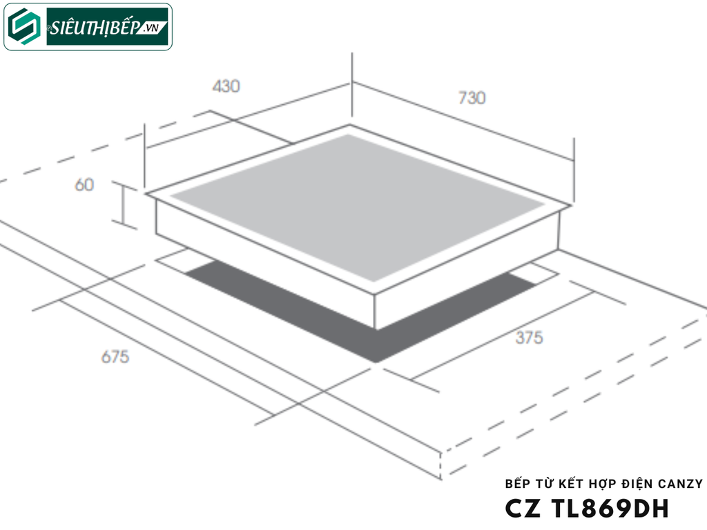 Bếp từ kết hợp điện Canzy CZ TL 869DH (Inverter tiết kiệm điện - Made in Thailand)