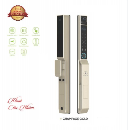 Khóa điện tử cửa nhôm Kassler KL - 599VF Champage Gold