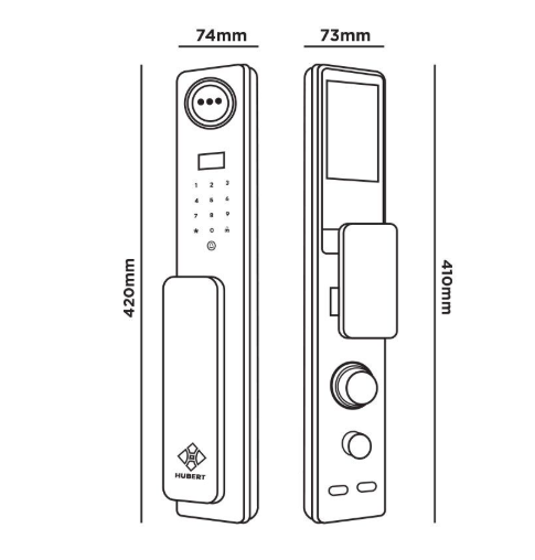 Khóa điện tử Hubert cửa gỗ HB CGI5 Titan EU