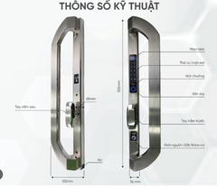 Khóa điện tử Hubert cửa nhôm HB CNI8 EU SILVER