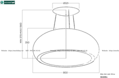Máy hút mùi Elica SEASHELL (Đảo, treo độc lập - Made in Italy)