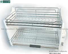 Kệ chén nâng hạ di động Sevilla CN4-7 / CN4-8 / CN4-9 (2 tầng - Inox 304)